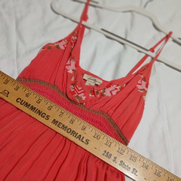 Twenty One S adjustable spaghetti strap v neck empire waist maxi sundress Coral - Picture 8 of 11